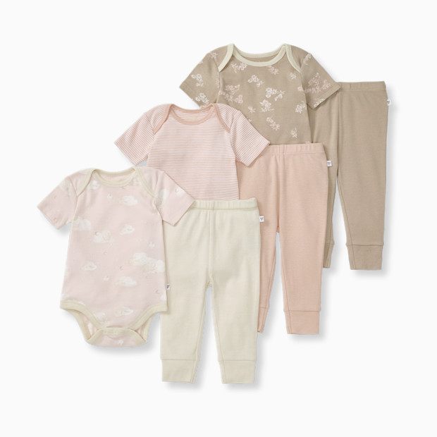 Burt's Bees Baby Organic Short Sleeve Bodysuit & Pant Set (3 Pack).