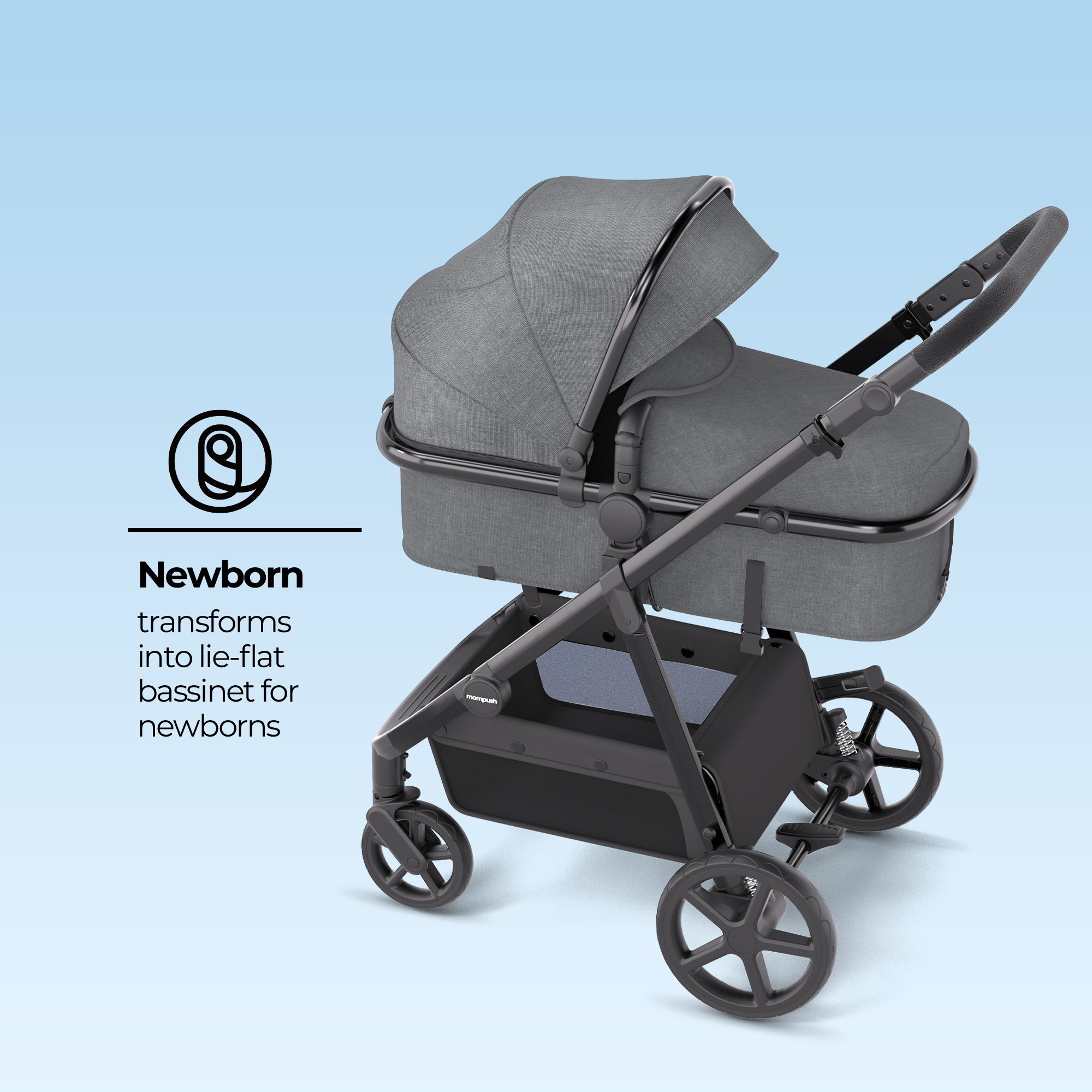 Mompush Meteor 2 Stroller - Gray.