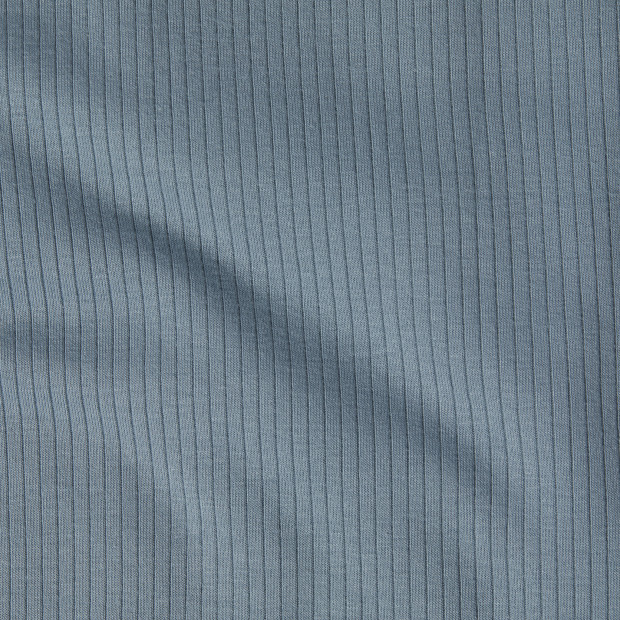 MORI Ribbed Clever Zip Footed Baby Pajamas - Ribbed Blue, 0-3 M.
