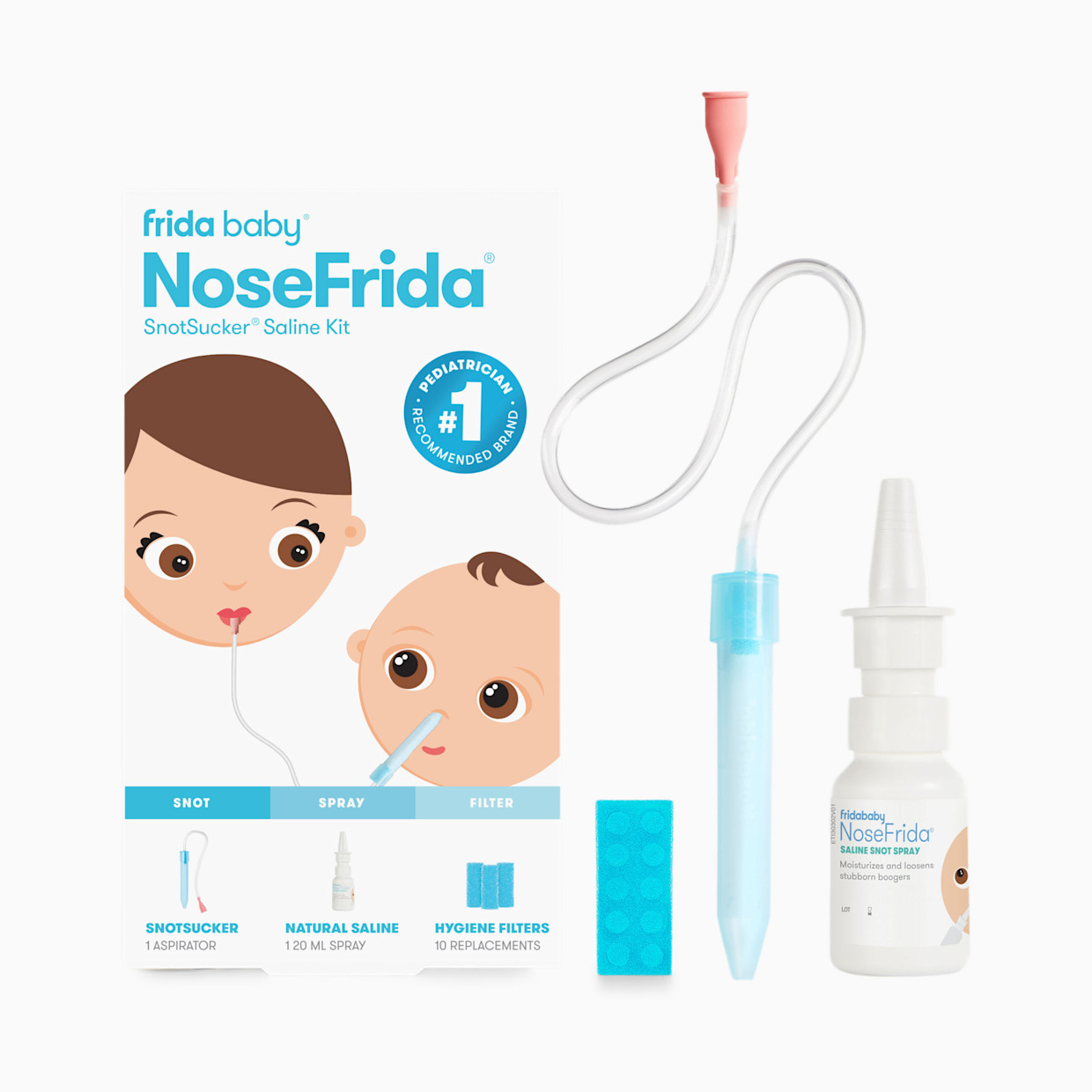 Frida Baby NoseFrida SnotSucker Saline Kit.