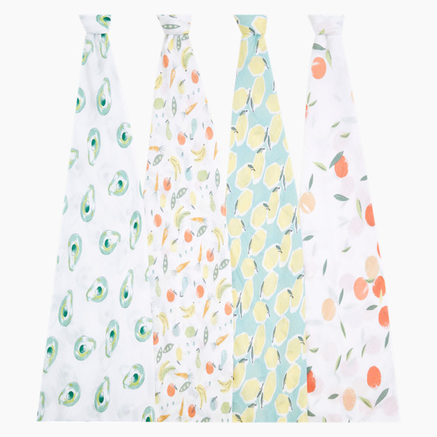 Aden + Anais Essentials Cotton Muslin Swaddles (4 Pack).