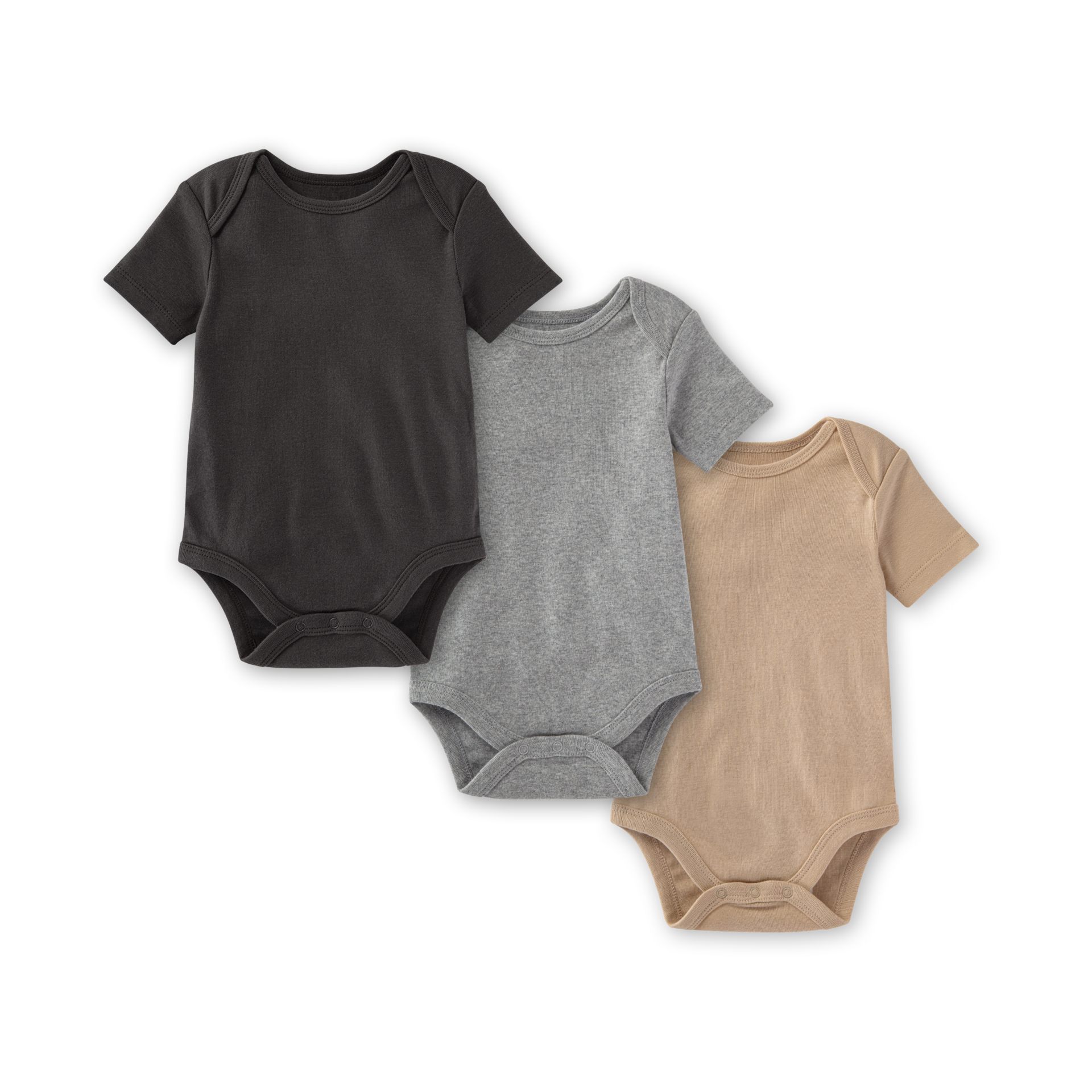 Burt's Bees Baby Unisex Short Sleeve Organic Cotton Bodysuits, 3-Pack