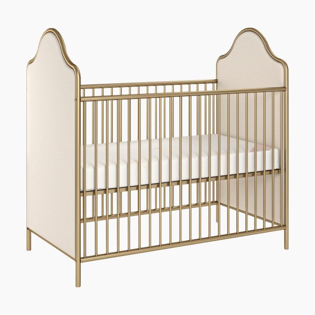 Little Seeds Piper Upholstered Convertible Metal Crib - Gold.