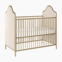 Little Seeds Piper Upholstered Metal Crib, Gold