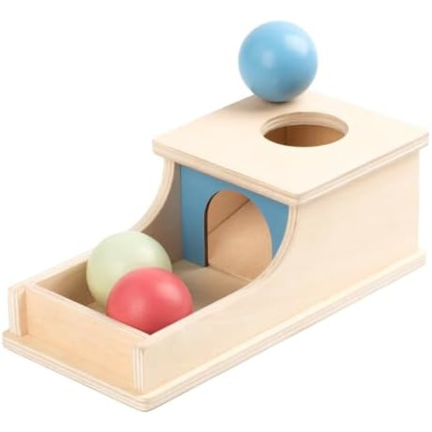 Busy Edition Montessori Wooden Object Permanence Ball Drop.