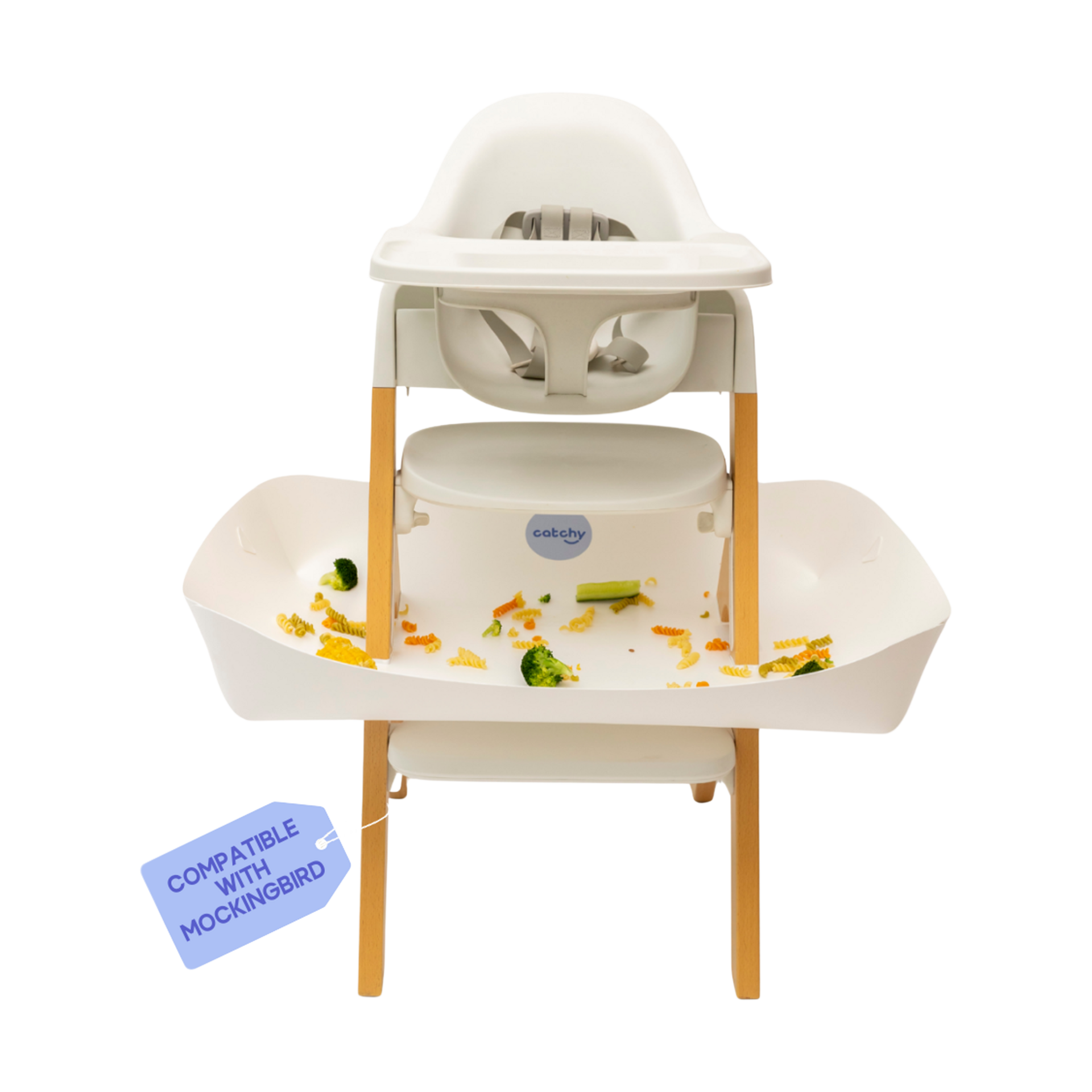 Catchy The Food Catcher for High Chairs - White, For Mockingbird.
