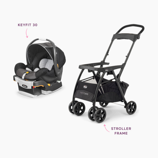 Chicco Chicco KeyFit 30 Infant Car Seat & KeyFit Caddy Frame Stroller - Iron.