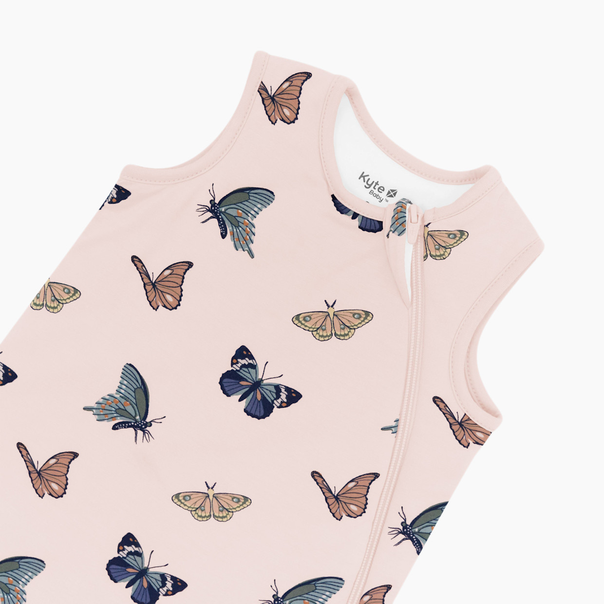 Kyte Baby Printed 1.0 TOG Sleep Bag - Blush Butterfly, Small.