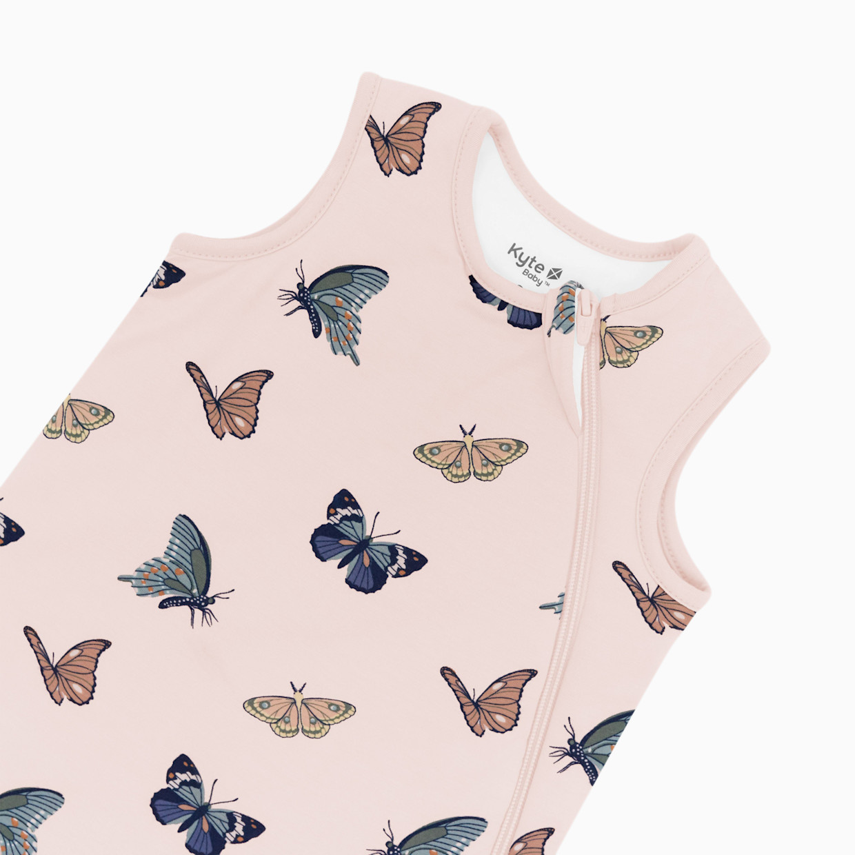 Kyte Baby Printed 1.0 TOG Sleep Bag - Blush Butterfly, Medium.