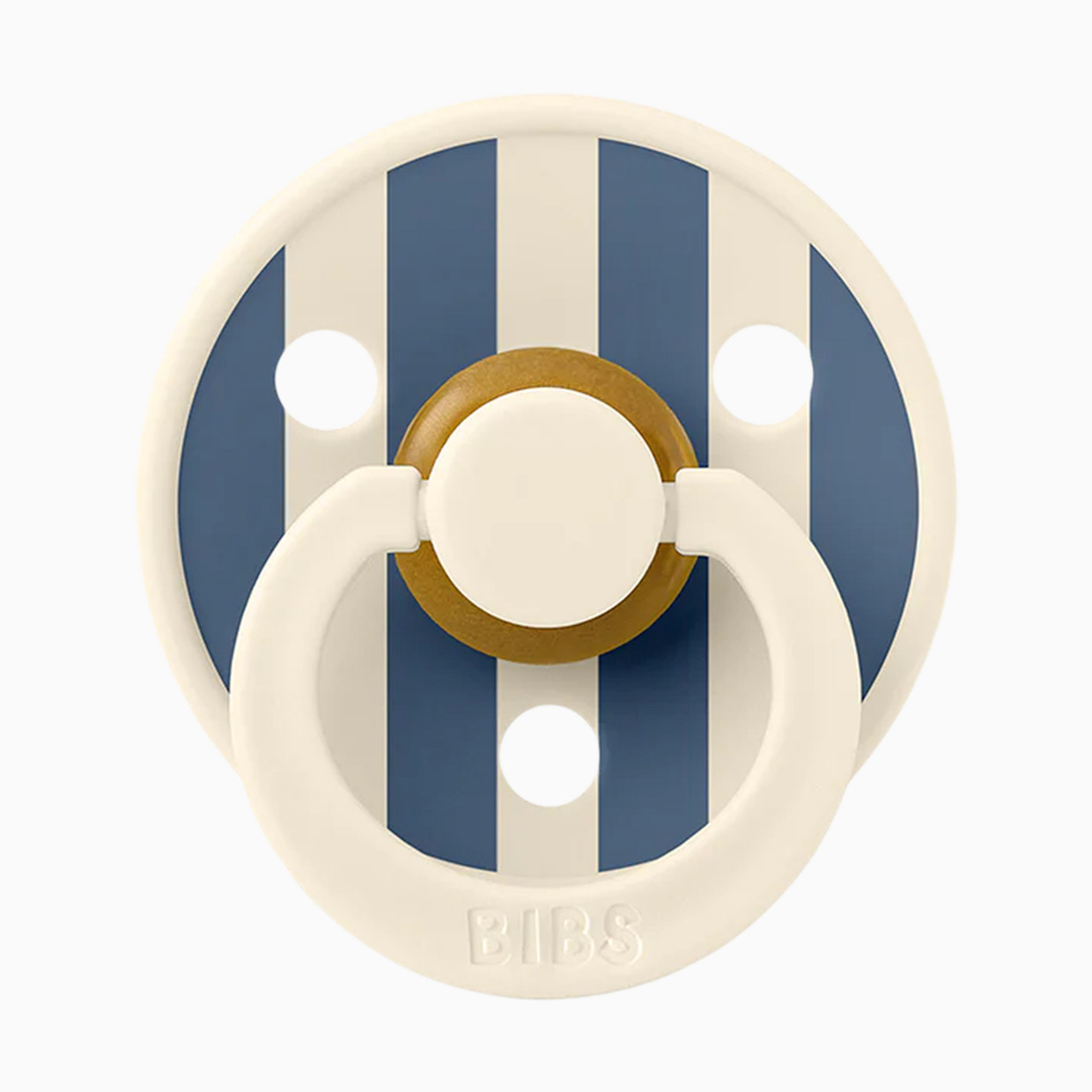 BIBS Studio Pin Colour Natural Rubber Pacificier (2-pack) - Ivory Steel Blue, Size 1.