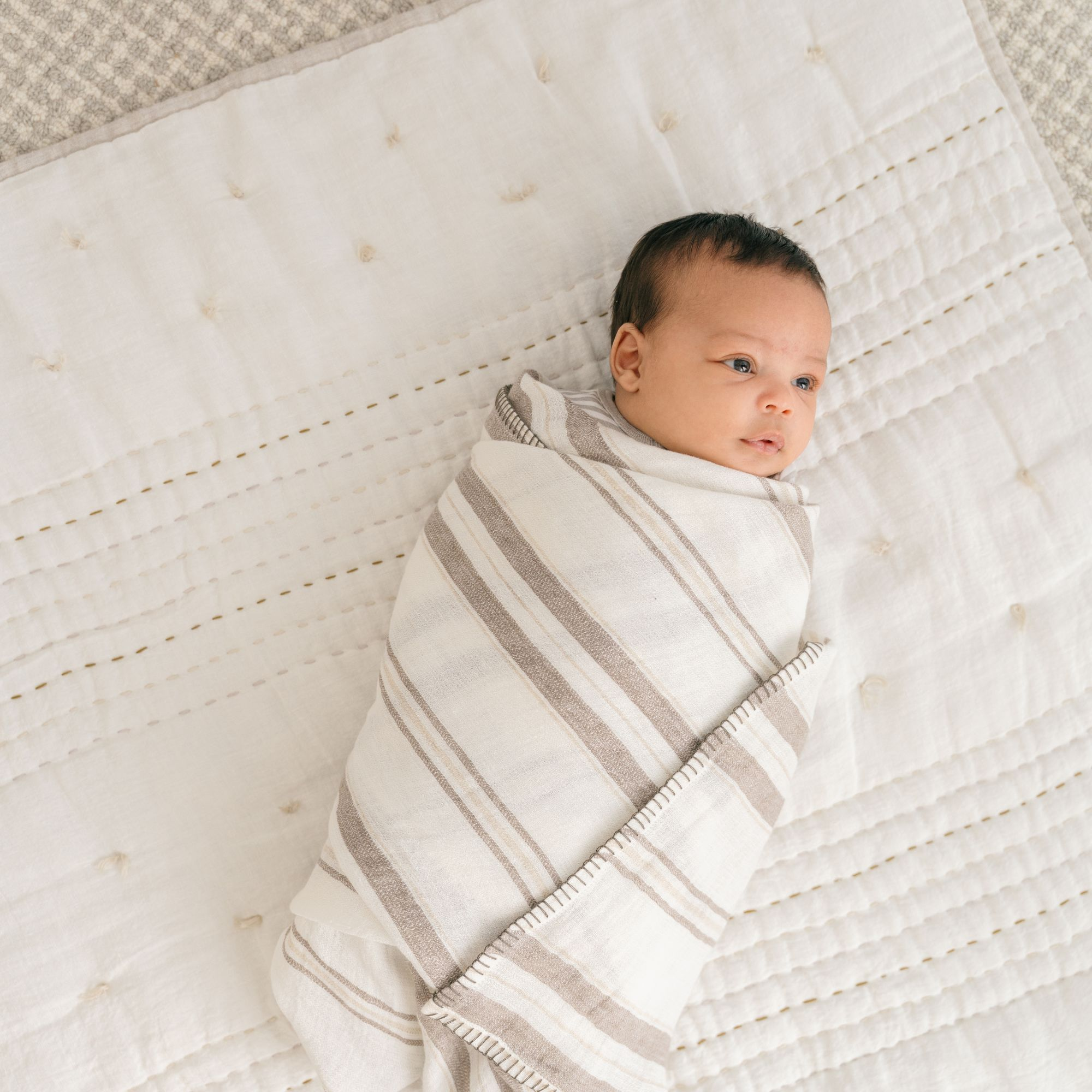 Crane Baby Finley Quilted Linen Blanket.