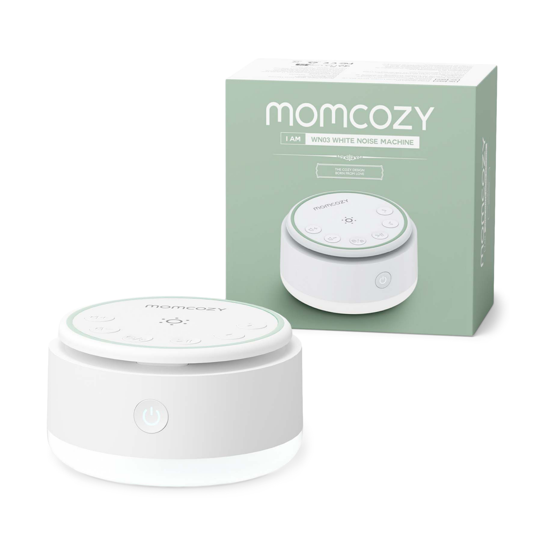 Momcozy Portable White Noise Machine with 20 Soothing Sounds.
