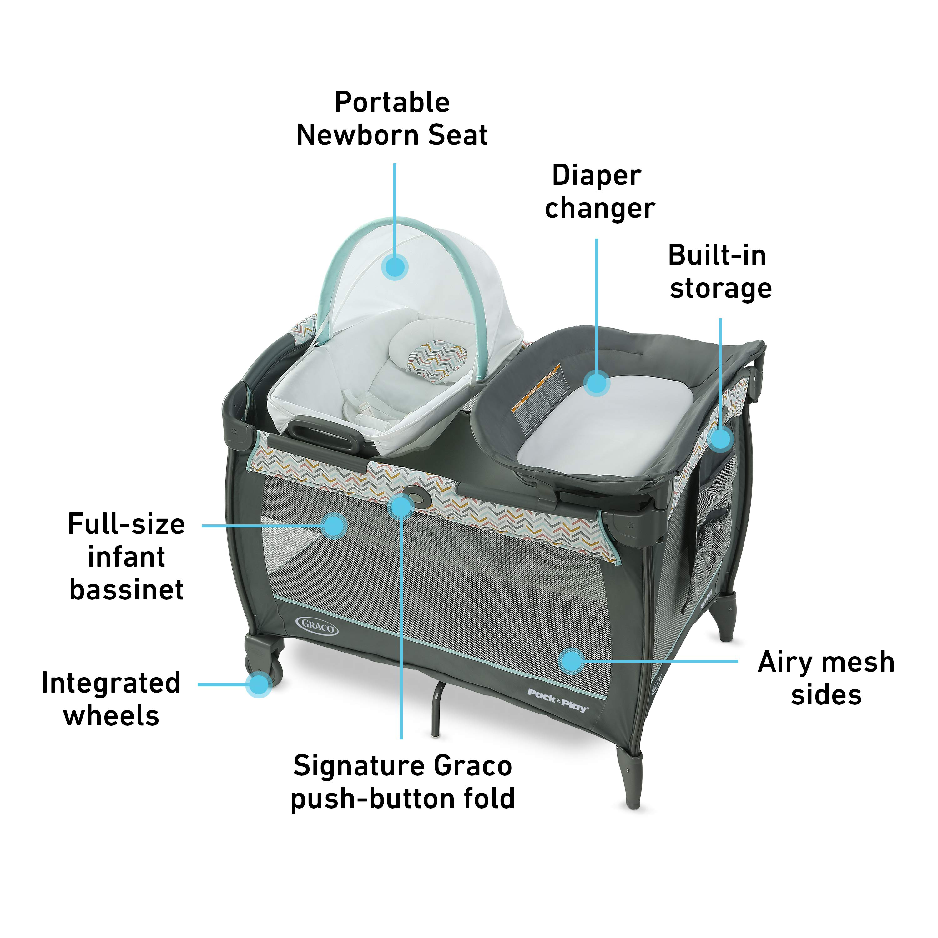 pack n play with changing table and storage
