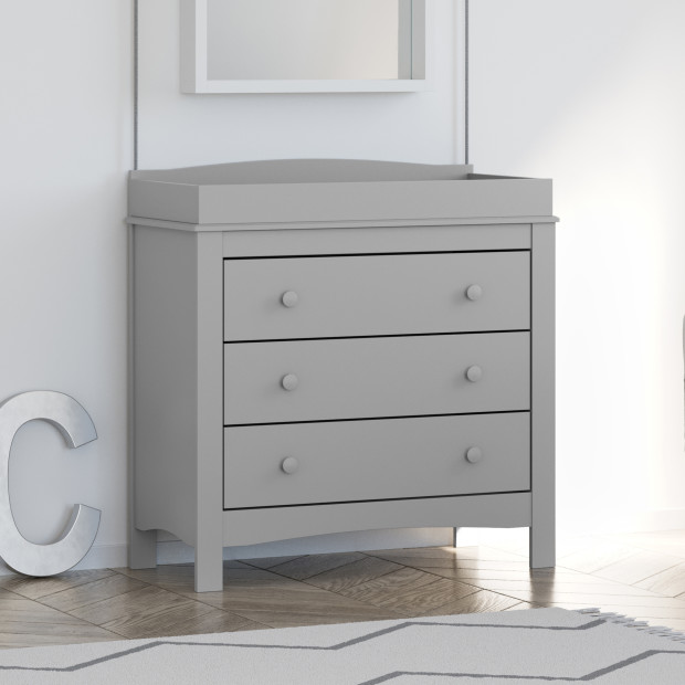 Graco Noah 3 Drawer Chest with Changing Topper - Pebble Gray.