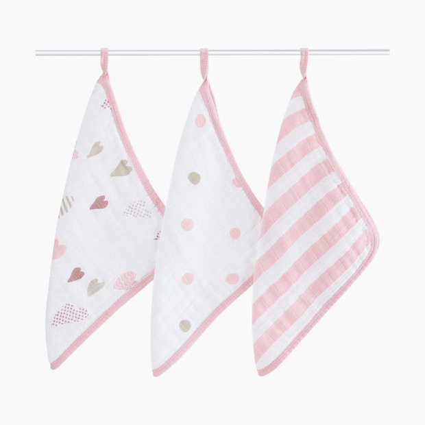 Aden + Anais Washcloth Set (3 Pack) - Heart Breaker.