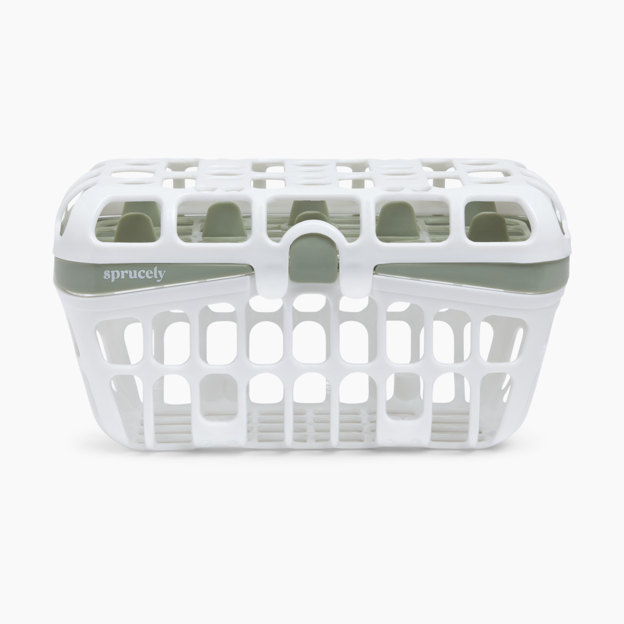 Sprucely Dishwasher Basket - White/Sage.