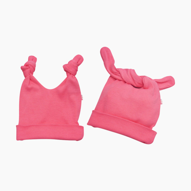 Babysoy Double Knot Beanie - Pink Lemonade, 6-12 Months.