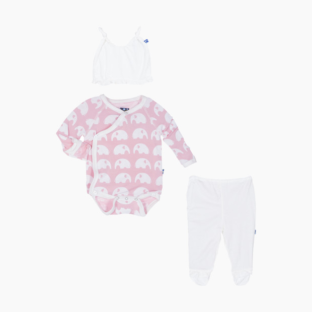 KicKee Pants Essentials Wrap Ruffle Gift Set - Lotus Elephant, Newborn.