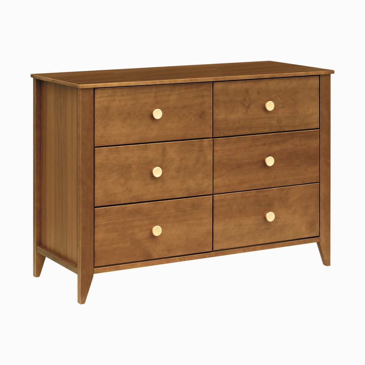 babyletto Sprout 6-Drawer Double Dresser - Chestnut / Natural.