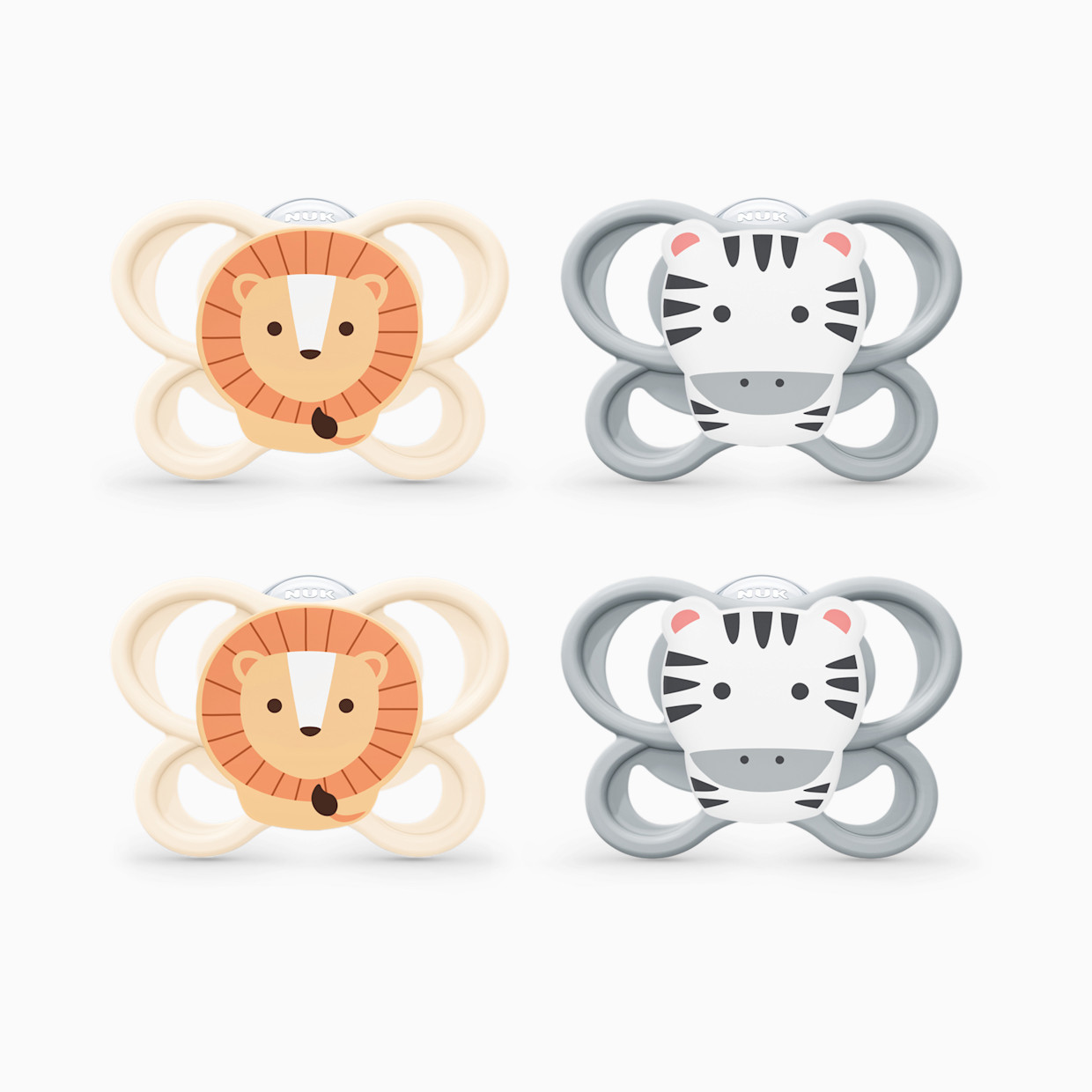 NUK Perfect Match Air Pacifiers - Zebra/Lion, 6-18 Months, 4.