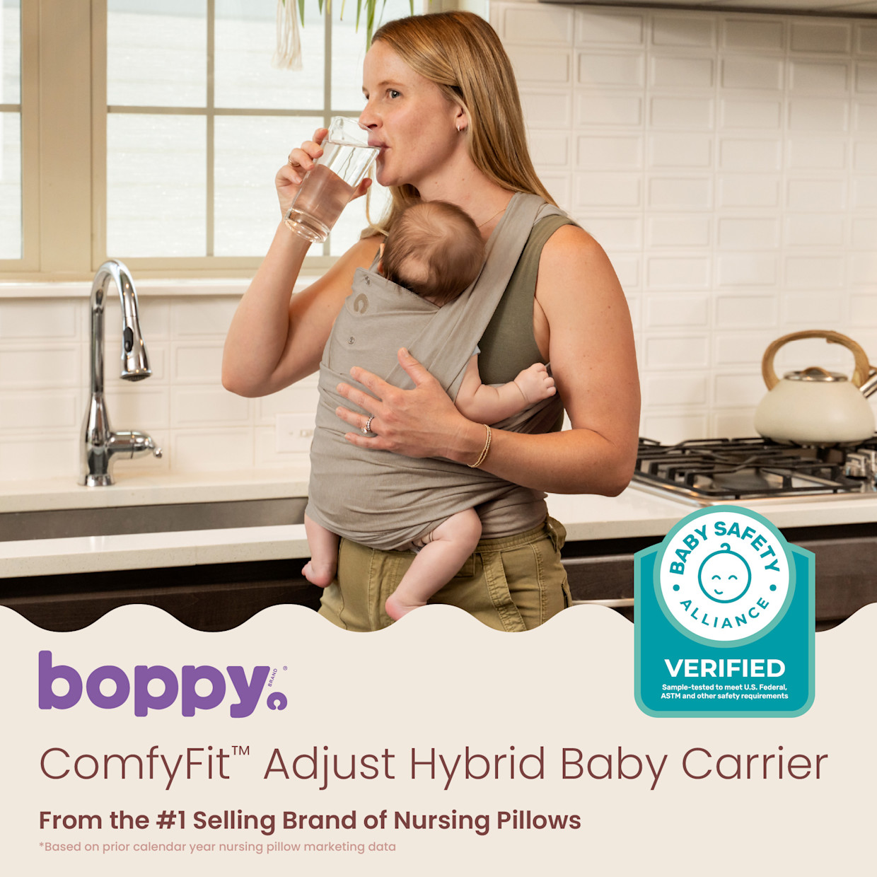 Boppy ComfyFit Adjust Carrier - Oatmeal.
