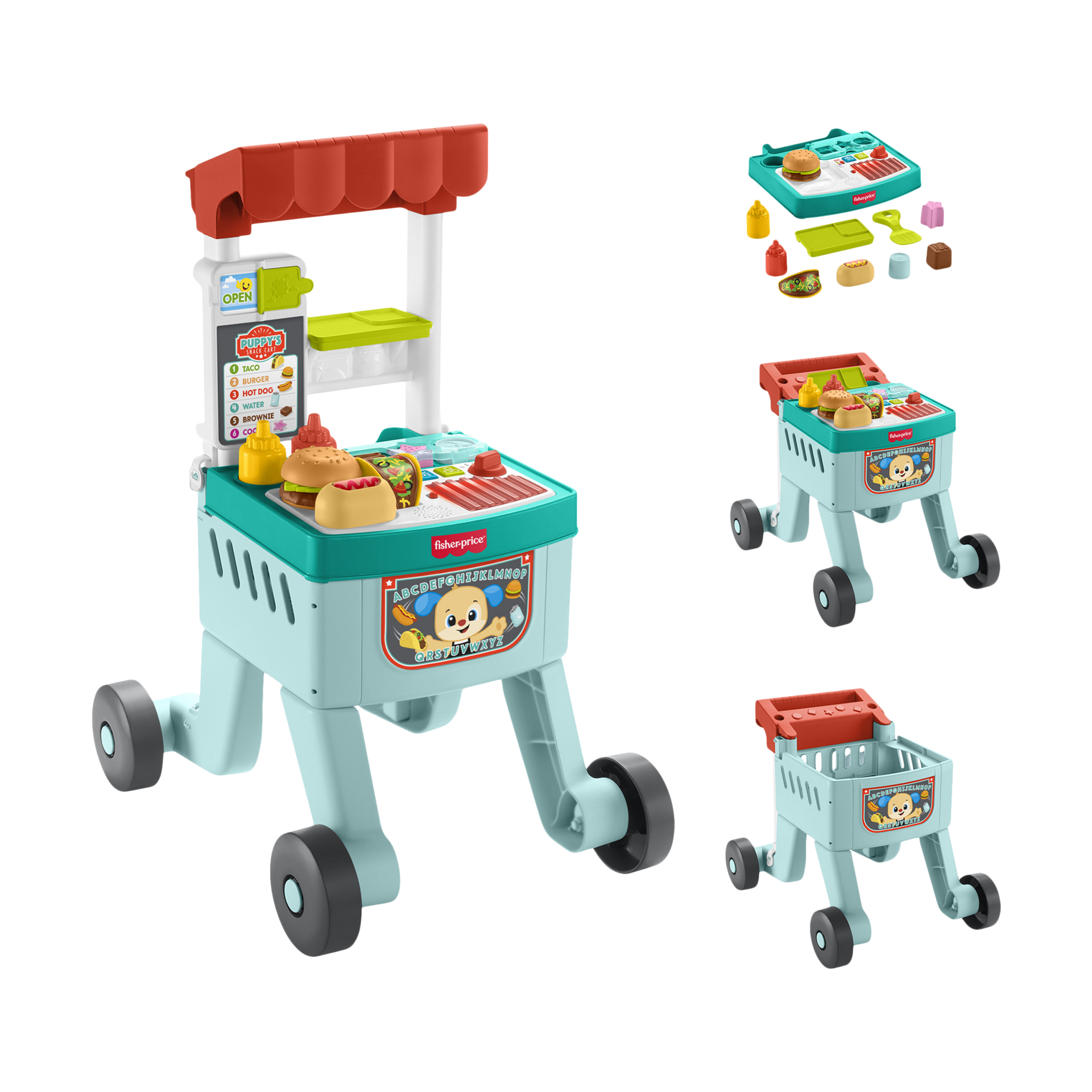 Fisher-Price Laugh & Learn 4-in-1 Snack Cart Deluxe Walker.