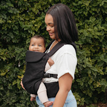 WildBird - Aerial Carrier - 7 to 45 lbs - for Moms, Dads & Caregivers - 100% Natural European Linen Fibers - Versatile & Adjustable - Small Size - Raven Fabric