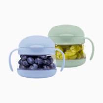 Ubbi Tweat No Spill Snack Container for Kids, BPA-Free, Toddler Snack Container, Sage & Blue