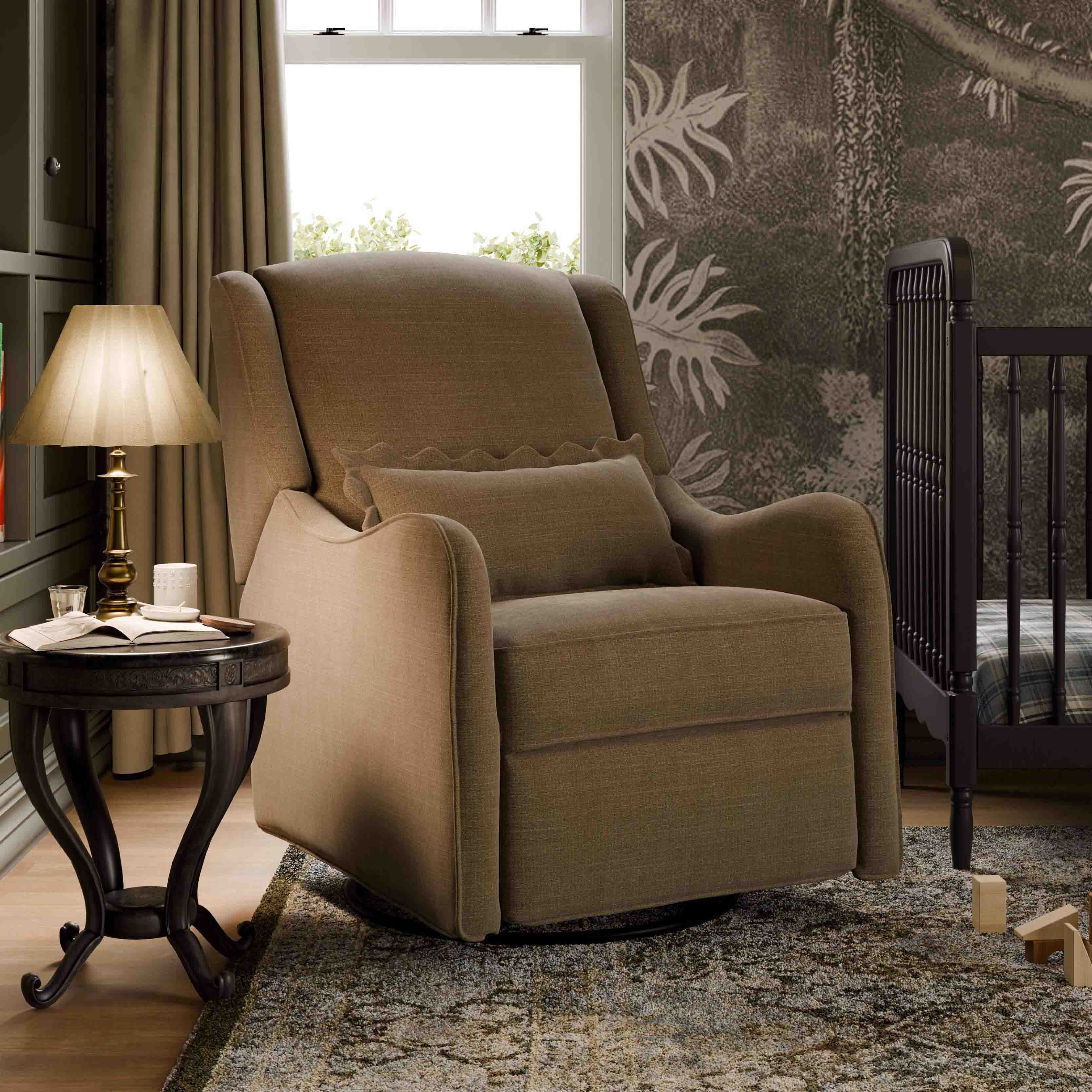 Namesake Devon Recliner and Swivel Glider - Performance Truffle Eco-Basketweave.