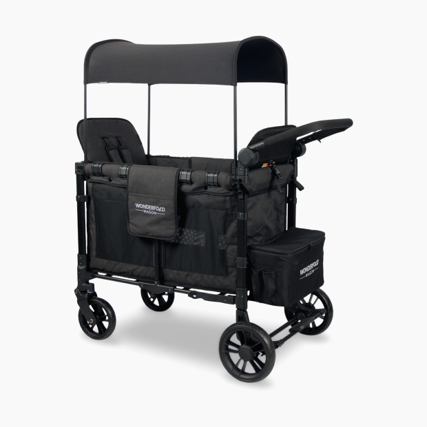 WonderFold Wagon W2 Elite Double Stroller Wagon (2 Seater) - Volcanic Black.