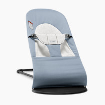 BabyBjörn Bouncer Balance Soft, Blue/Gray, Woven/Jersey | 2-in-1 Adjustable Baby Bouncer Seat and Toddler Chair, Newborn to Toddler (8-29 lbs), 4 Positions, Lightweight & Portable