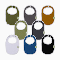 8-Pack Organic Baby Bibs for Boys, Girls - Soft Cotton Drooling and Teething Bibs for Baby Girl & Boy, Extra Absorbent, Easy to Clean & Put On for Toddler, Newborn, Infant 0-24 Months (Basics)