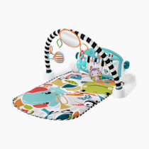 Fisher-Price Baby Playmat Glow and Grow Kick & Play Piano Gym, Blue Musical Learning Toy with Developmental Activities for Newborns 0+ Months