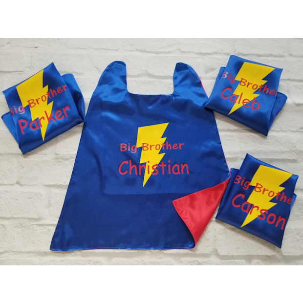 Personalized Big Brother Superhero Cape.
