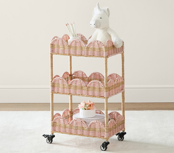 Pottery Barn Kids Palmer Scallop Tiered Storage Cart.