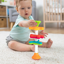 Fat Brain Toys MiniSpinny Travel-Friendly Spinning Textured Sensory Toys for Babies, Toddlers, Fine Motor Skills, Fidget Toy