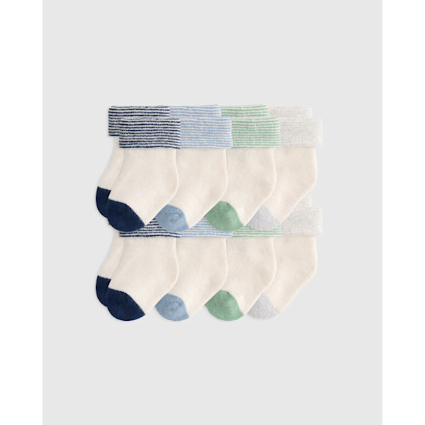 Quince Organic Cotton Fold Over Socks 8-Pack.