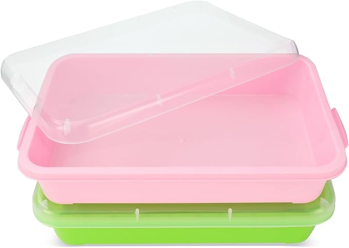 AtMini Sensory Bin Sand Tray with Lid for Toddlers (2-Pack).