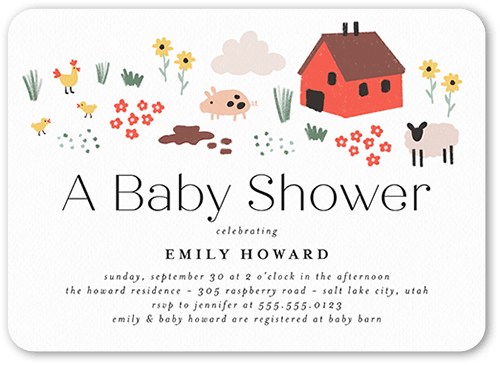On The Farm Baby Shower Invitation.