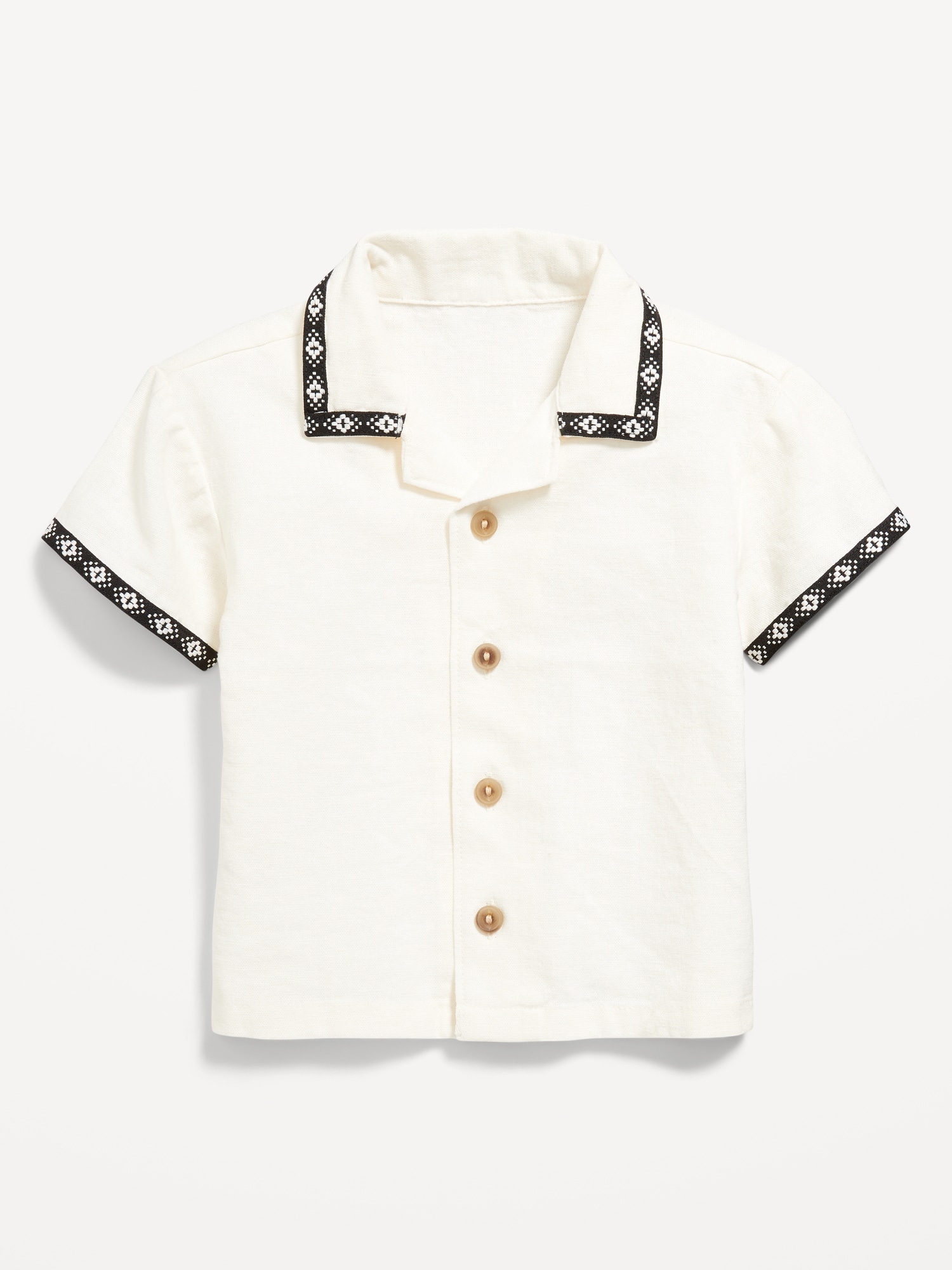 Short-Sleeve Linen-Blend Shirt for Baby.