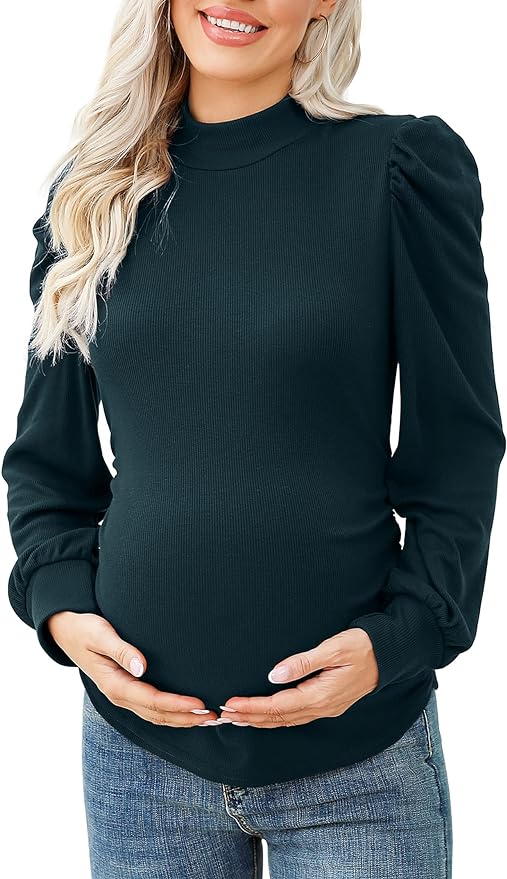 Coolmee Maternity Knit Ribbed Top.