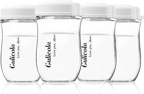 Gulicola Glass Breastmilk Storage Bottles 5 oz, 4 Pack.