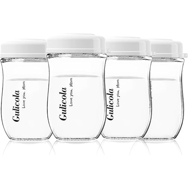 Gulicola Glass Breastmilk Storage Bottles 5 oz, 4 Pack.