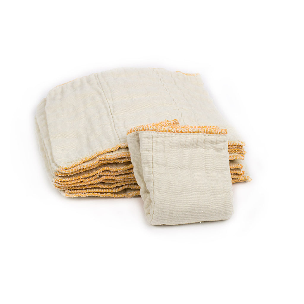 Cloth-eez Prefold Diapers - Organic Natural Unbleached.