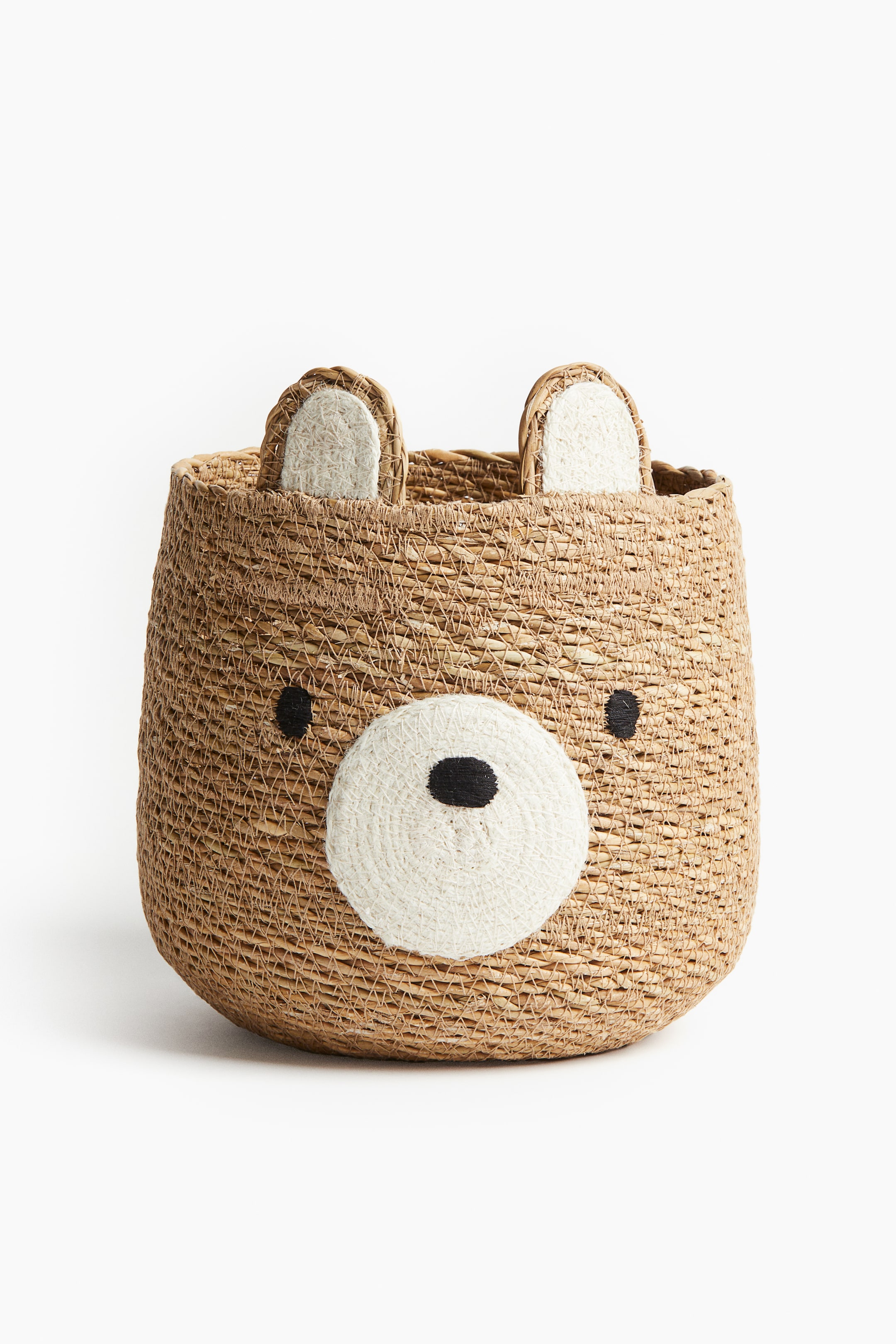 Bear-Shaped Jute Storage Basket.