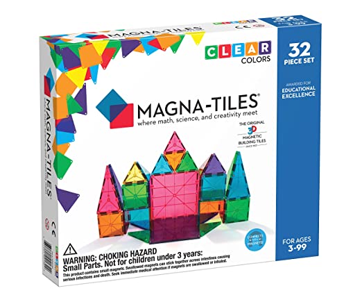Magna-Tiles Magna-Tiles 32-Piece Clear Colors Set.