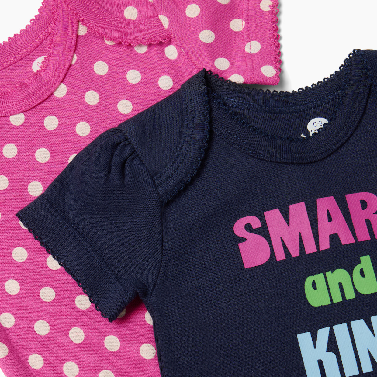 Small Story 5-Pack Short Sleeve Bodysuits Printed - Flower Power, 3-6 M.