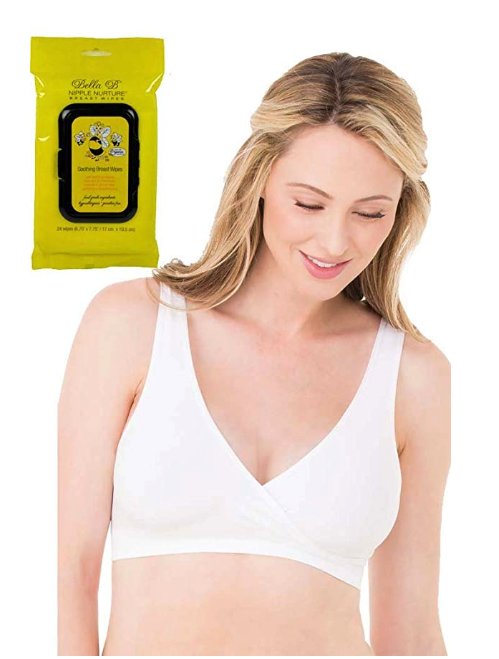 Ingrid & Isabel 2pk Crossover Nursing Bra + Bella B Breastwipes - $19.99.