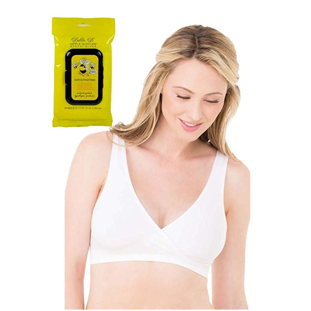 Ingrid & Isabel 2pk Crossover Nursing Bra + Bella B Breastwipes - $19.99.