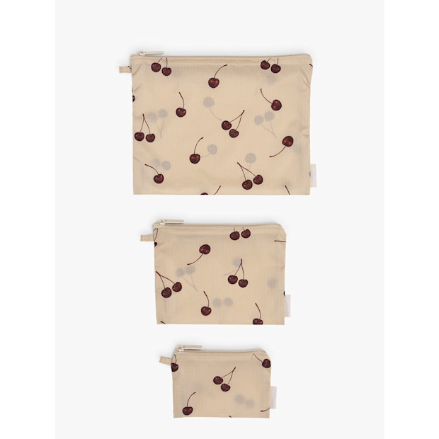 CALPAK Compakt Zip Pouch Set in Oatmeal Cherry.